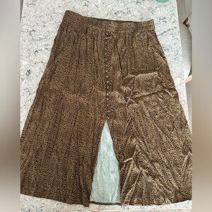 LOFT Brown Leopard Print Maxi Skirt